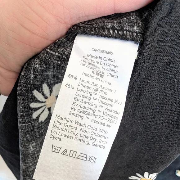 Madewell Linen Blend Button Yoke Midi Skirt Ins Lazy Daisy Size 14 New - Picture 8 of 8